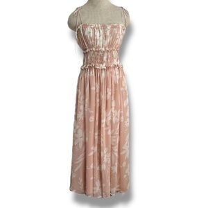 NWT En Saison Women's Gabby Smocked Floral Dress Size M Midi / Maxi Cottagecore